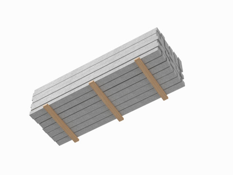 Concrete Slabs On Wood Planks 3Dモデル
