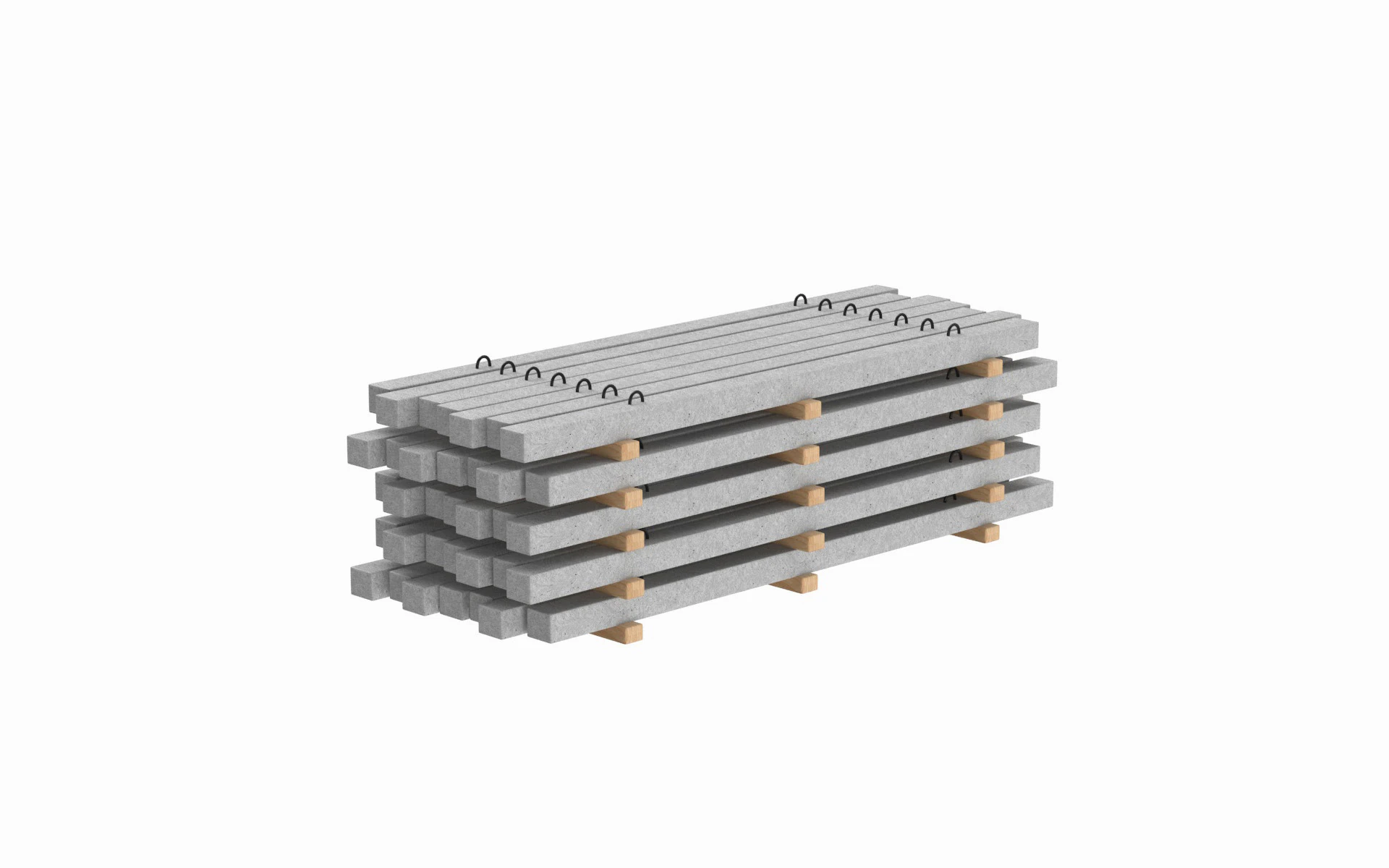 Stacked Concrete Slabs 3D Model .c4d .max .obj .3ds .fbx .stl .blend 