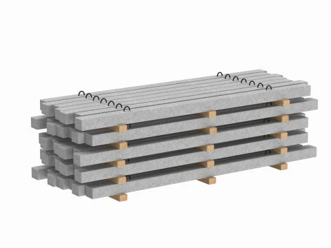 Stacked Concrete Slabs 3D Model