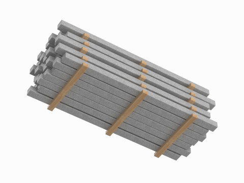 Stacked Concrete Slabs 3D Модель