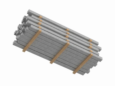 Stacked Concrete Slabs 3D Model