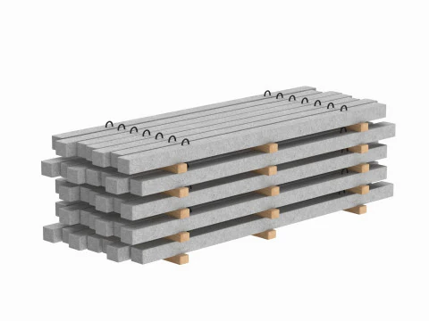 Stacked Concrete Slabs 3D Model