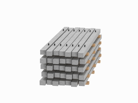 Stacked Concrete Slabs 3D Модель