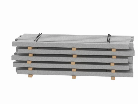 Stacked Concrete Slabs 3D Model