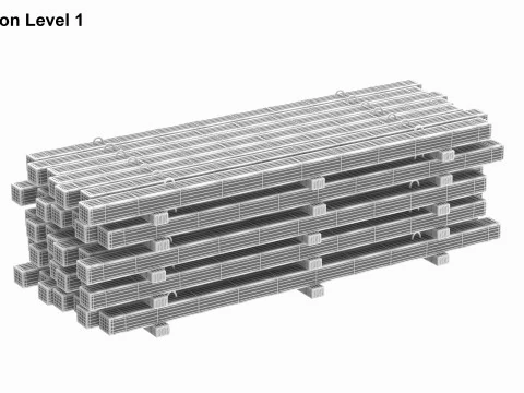Stacked Concrete Slabs 3D Model
