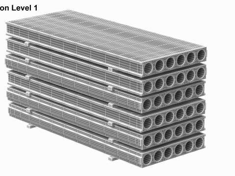 Stacked Concrete Slabs Model 3D