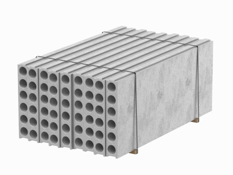 Stacked Concrete Slabs On Wood Planks 3D Модель