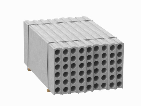 Stacked Concrete Slabs On Wood Planks 3D Модель