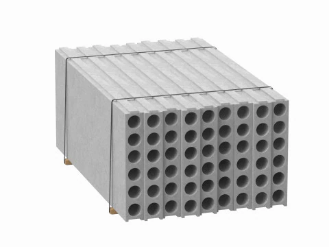 Штабелированные бетонные плиты на деревянных досках 3D Модель