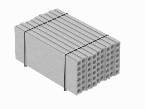 Stacked Concrete Slabs On Wood Planks 3D Модель
