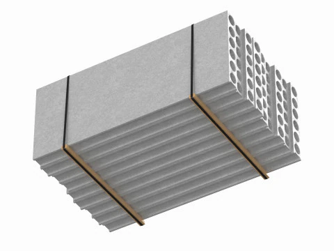 Штабелированные бетонные плиты на деревянных досках 3D Модель