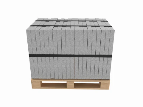 Concrete Slabs On Wood Pallet 3D Model