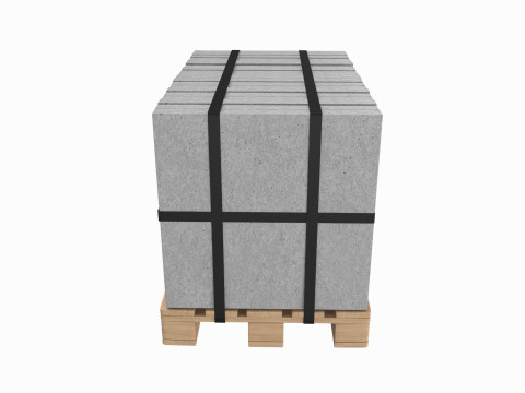 Concrete Slabs On Wood Pallet 3D Model