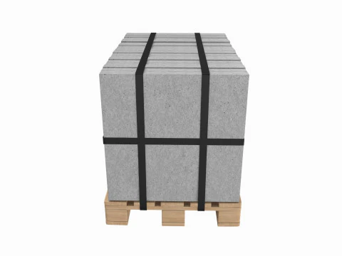 Concrete Slabs On Wood Pallet 3D Model