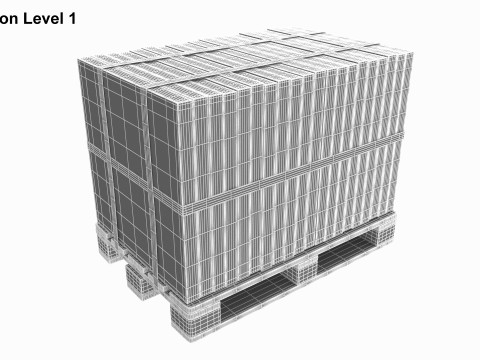 Concrete Slabs On Wood Pallet 3D Model