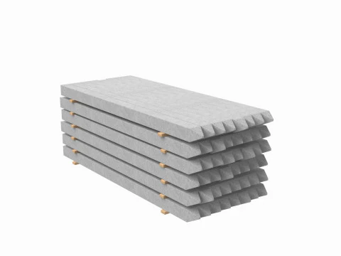 Бетонные плиты на деревянных досках 3D Модель