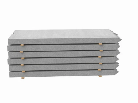 Concrete Slabs On Wood Planks 3D Model
