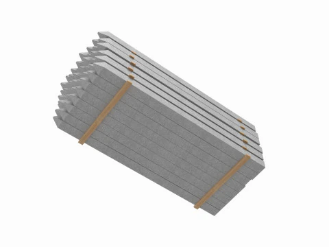 Concrete Slabs On Wood Planks 3D Model