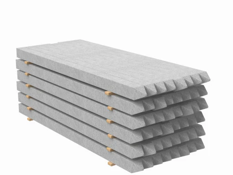 Concrete Slabs On Wood Planks 3D Model