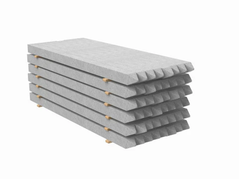 Concrete Slabs On Wood Planks 3D Model