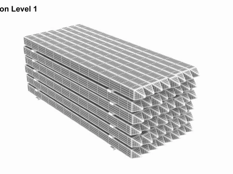 Concrete Slabs On Wood Planks 3D Model
