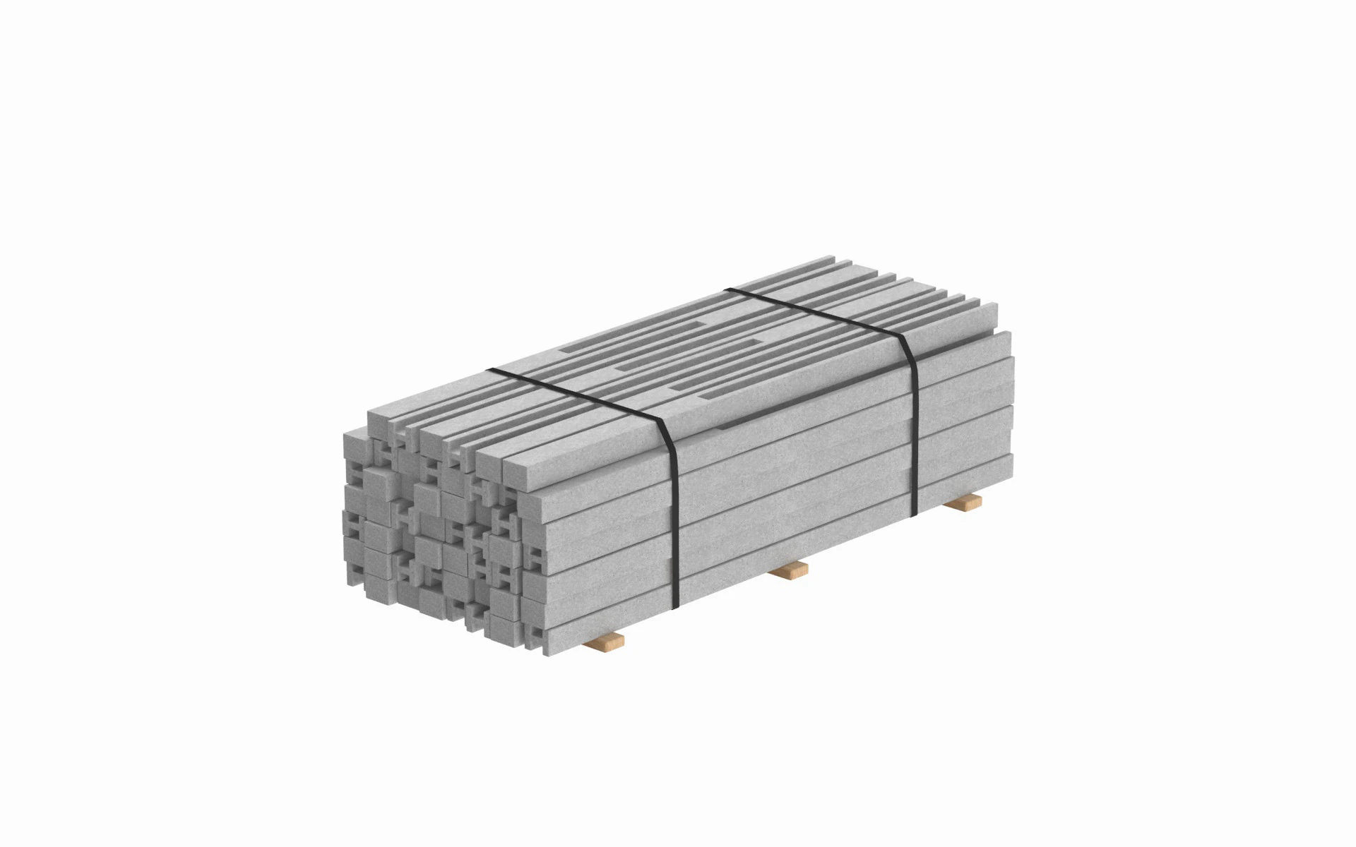 Concrete Slabs On Wood Planks 3D Model .c4d .max .obj .3ds .fbx .stl .blend 