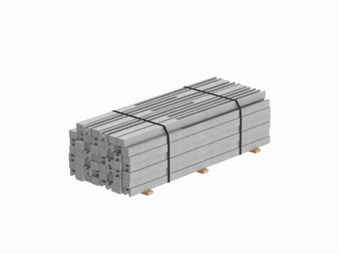 Concrete Slabs On Wood Planks 3D Model