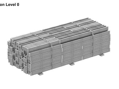 Concrete Slabs On Wood Planks 3D Model