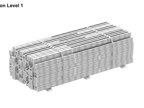 Concrete Slabs On Wood Planks 3D Model