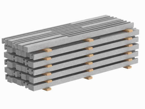 Concrete Slabs On Wood Planks 3D मॉडल
