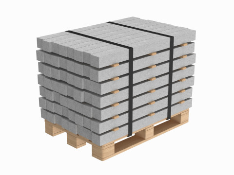 Concrete Slabs On Wood Pallet Modelo 3D