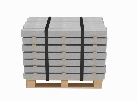 Concrete Slabs On Wood Pallet Modelo 3D
