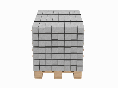 Concrete Slabs On Wood Pallet Modelo 3D