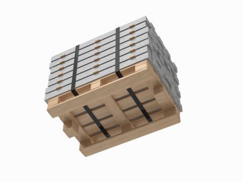Concrete Slabs On Wood Pallet Modelo 3D