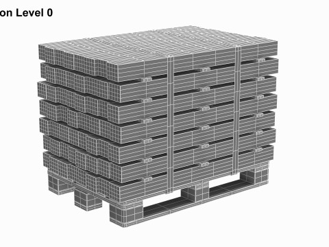 Concrete Slabs On Wood Pallet Modelo 3D