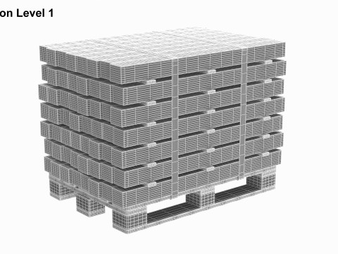 Concrete Slabs On Wood Pallet Modelo 3D