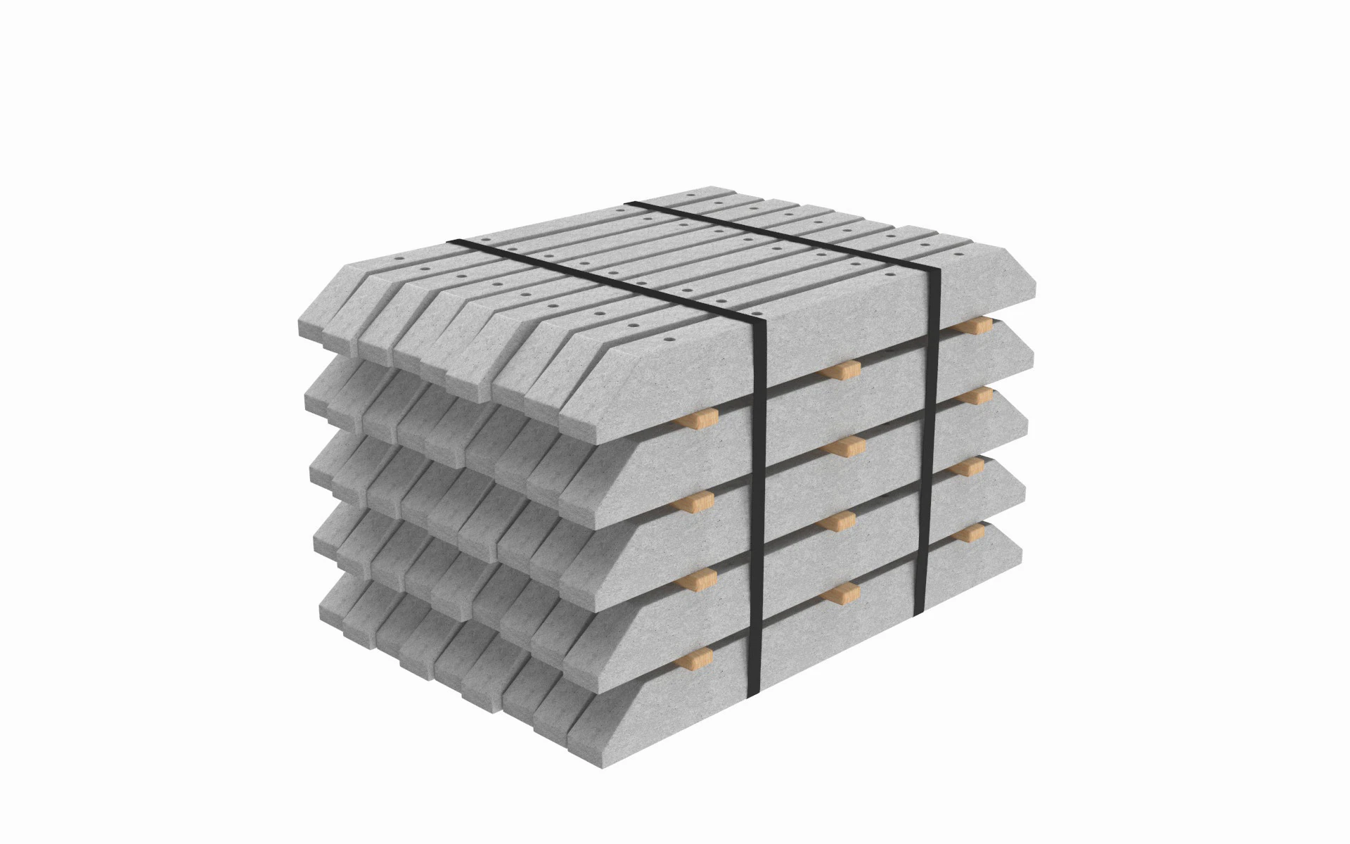 Stacked Concrete Spur Slabs 3D Model .c4d .max .obj .3ds .fbx .stl .blend 
