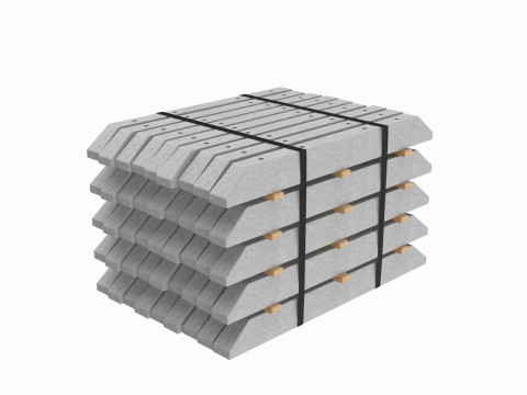 Stacked Concrete Spur Slabs 3D Model