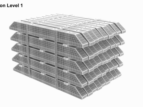 Stacked Concrete Spur Slabs Modelo 3D