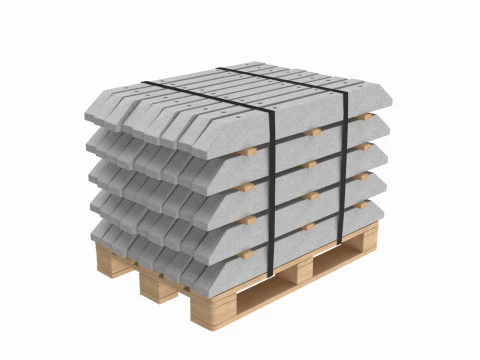 Pacu Beton Bertumpuk Pada Pallet Kayu Model 3D