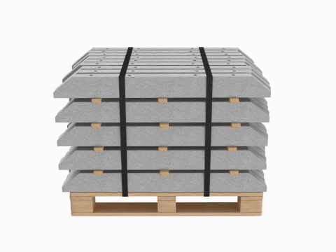 Stacked Concrete Spur On Wood Pallet 3Dモデル