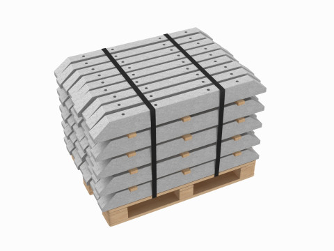 Stacked Concrete Spur On Wood Pallet 3Dモデル