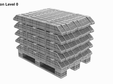 Stacked Concrete Spur On Wood Pallet 3Dモデル