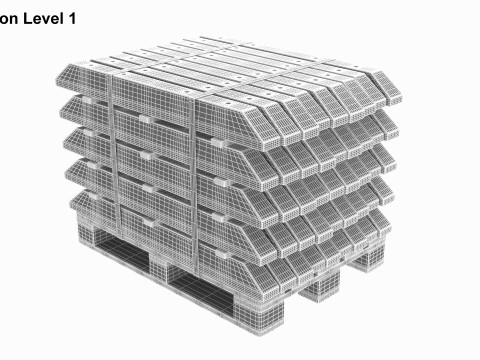 Stacked Concrete Spur On Wood Pallet 3Dモデル