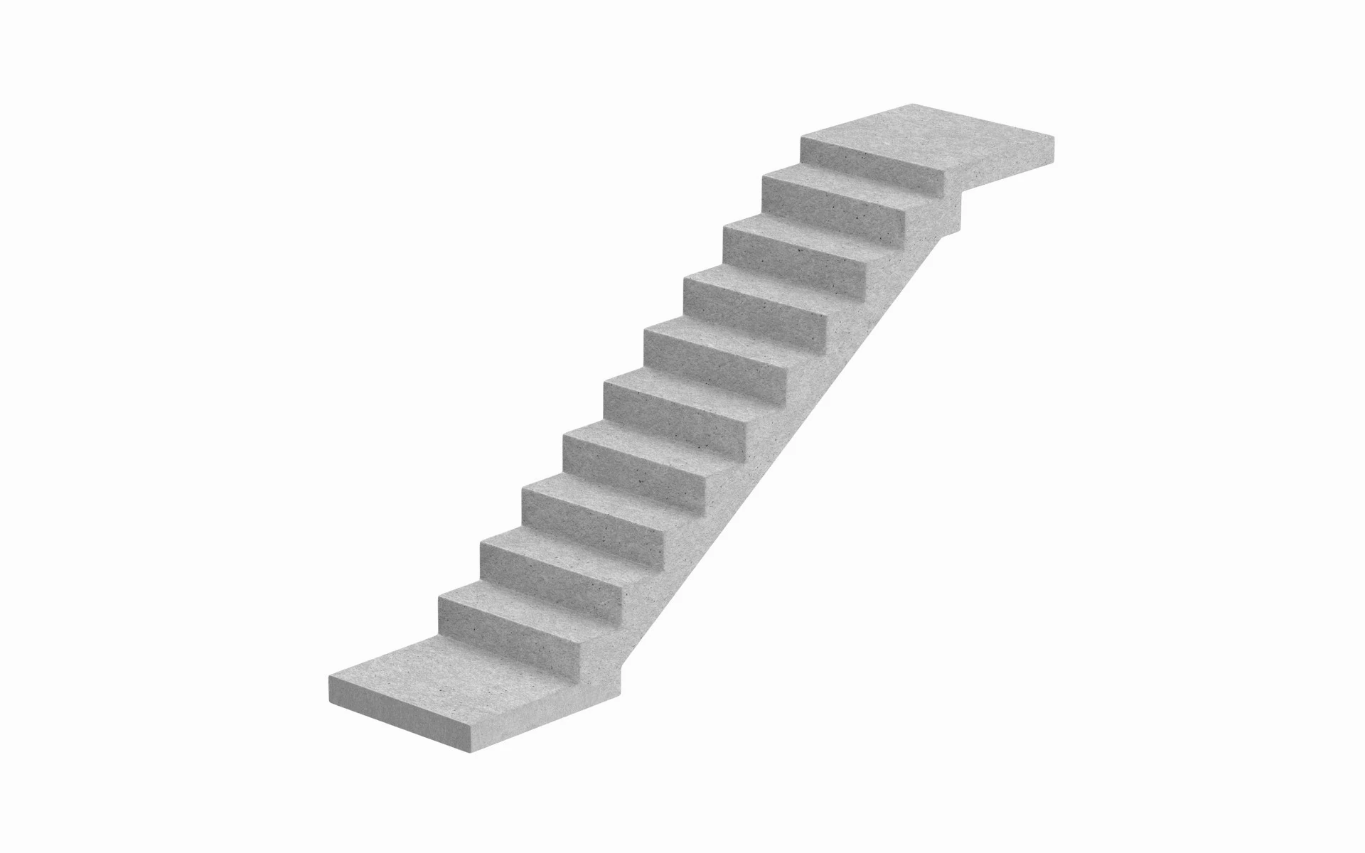 Concrete Stairs 3D Model .c4d .max .obj .3ds .fbx .stl .blend