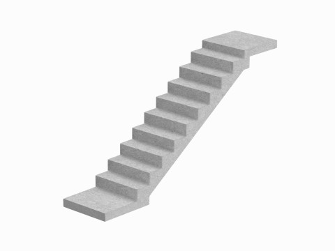 Concrete Stairs 3D Model