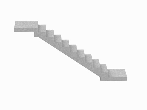 Concrete Stairs 3D Model