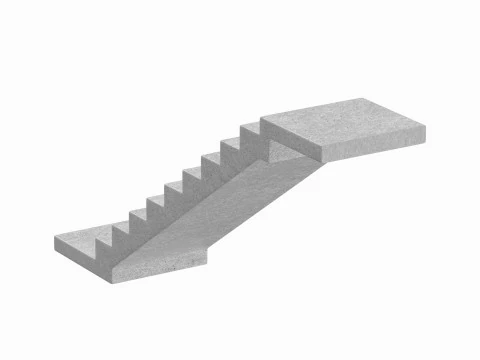 Concrete Stairs 3D Model