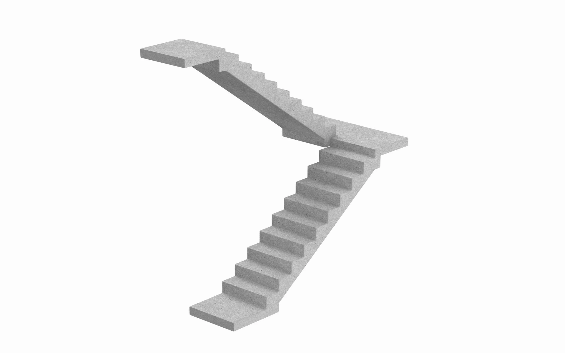 Concrete Stairs 3D Model .c4d .max .obj .3ds .fbx .stl .blend 