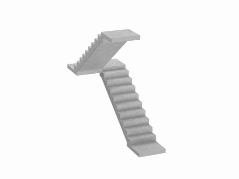 Concrete Stairs 3D Model